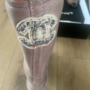Chanel suede Sherpa boots
